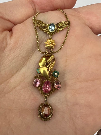 Regency Period Gold Gem Set "Harvest" Necklace. Reserved, please enquire
