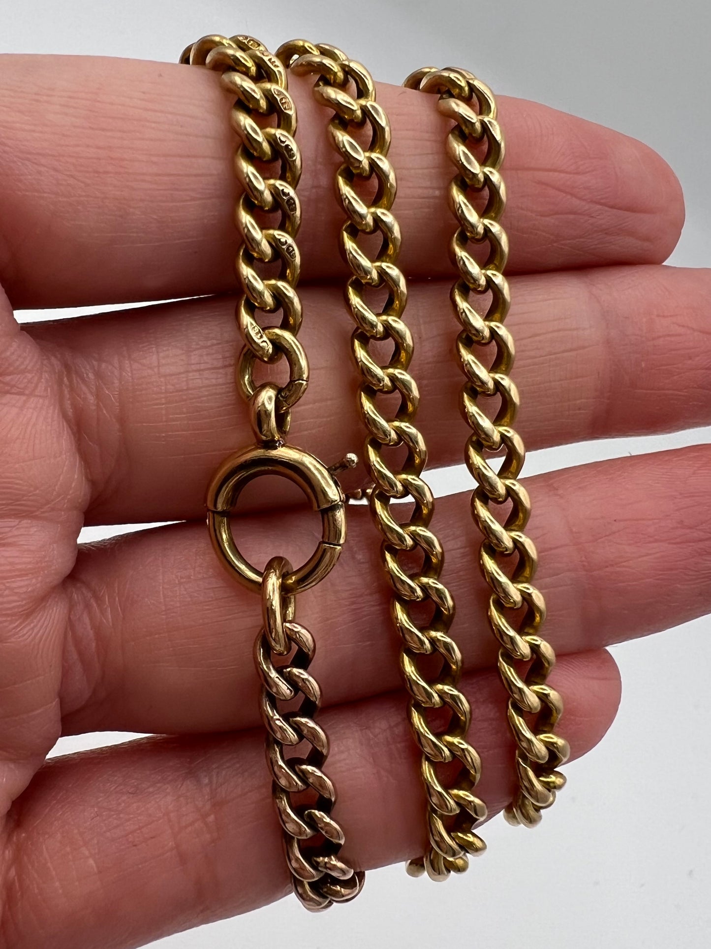 Rare 18.5" Solid 18ct Gold Curb Link Albert Chain PLEASE ASK FOR PRICE