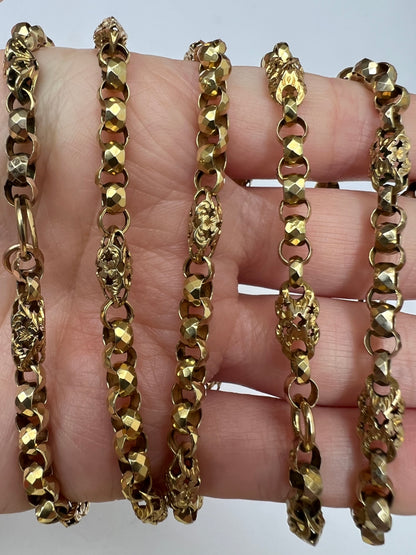 Victorian Fancy Link 9ct Gold Albert Chain Necklace. Reserved, please enquire