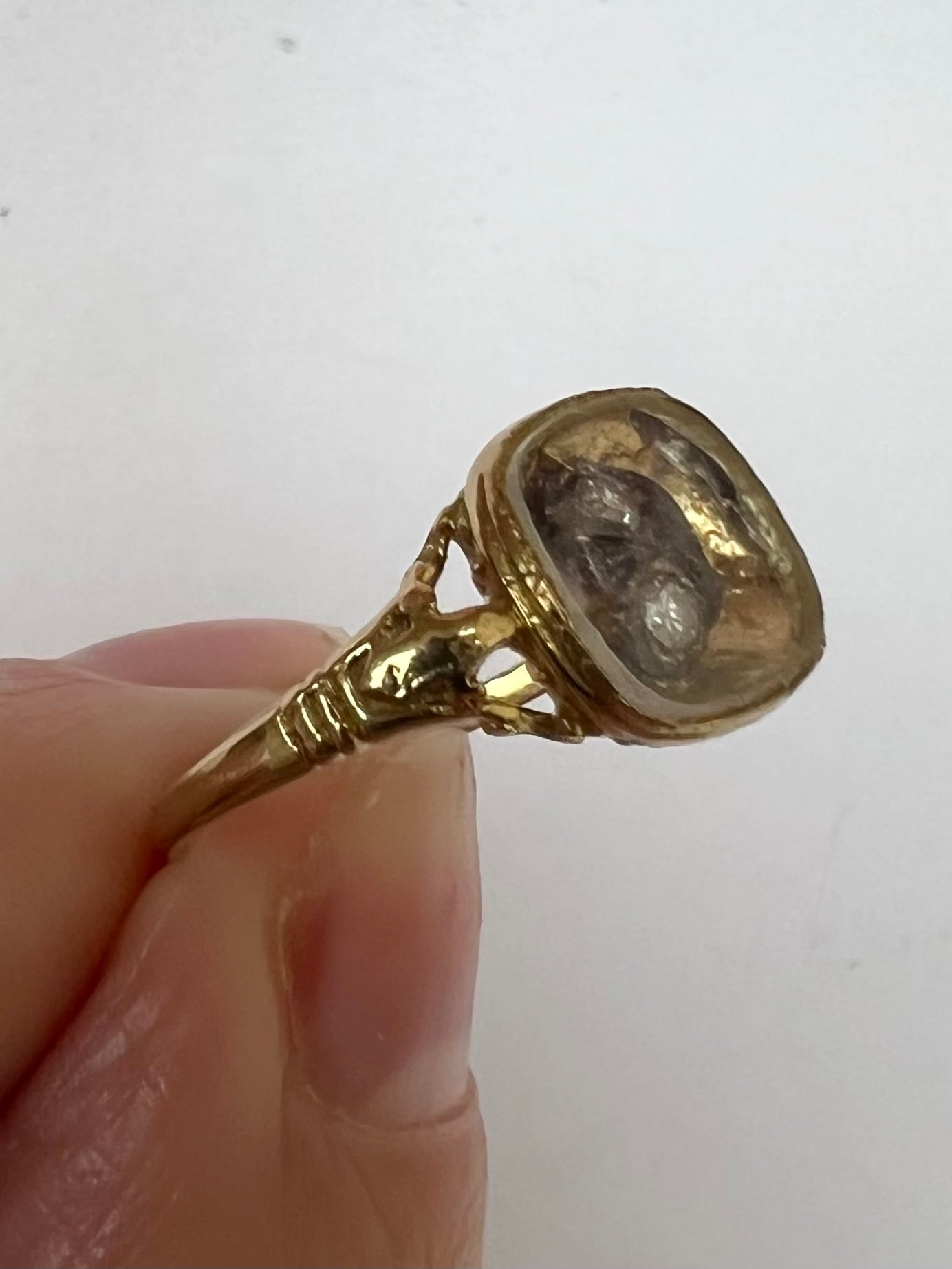 Regency Momento Mori Gold Skull Ring (likely modified from the original)