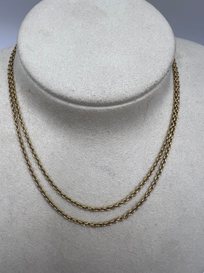 15ct Gold Long 26 Inch Antique Chain