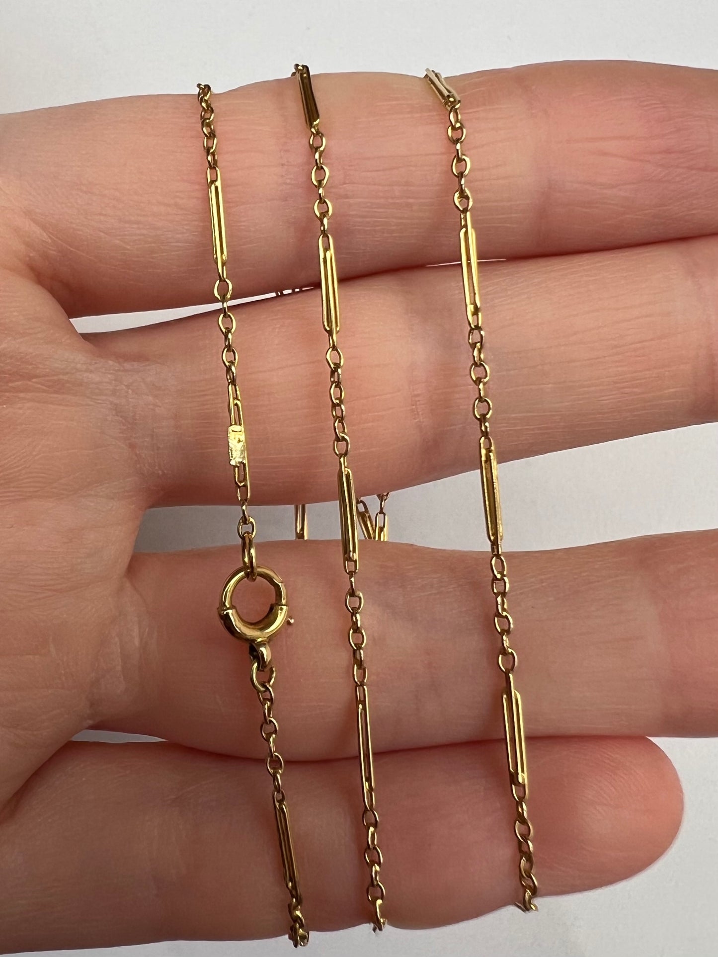 15ct Gold Very Dainty Antique Fancy Link Chain