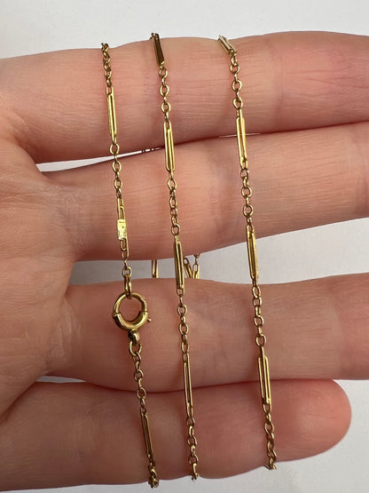 15ct Gold Very Dainty Antique Fancy Link Chain