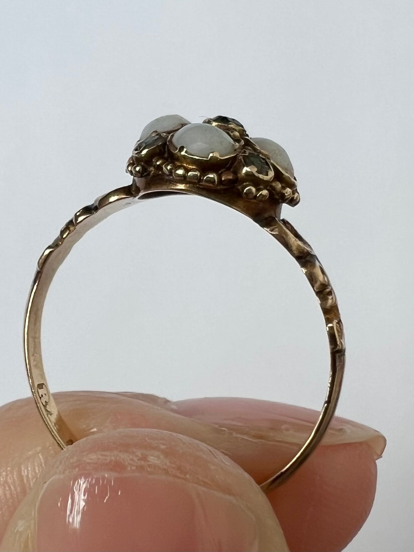 1863 15ct Gold Opal Quatrefoil Ring