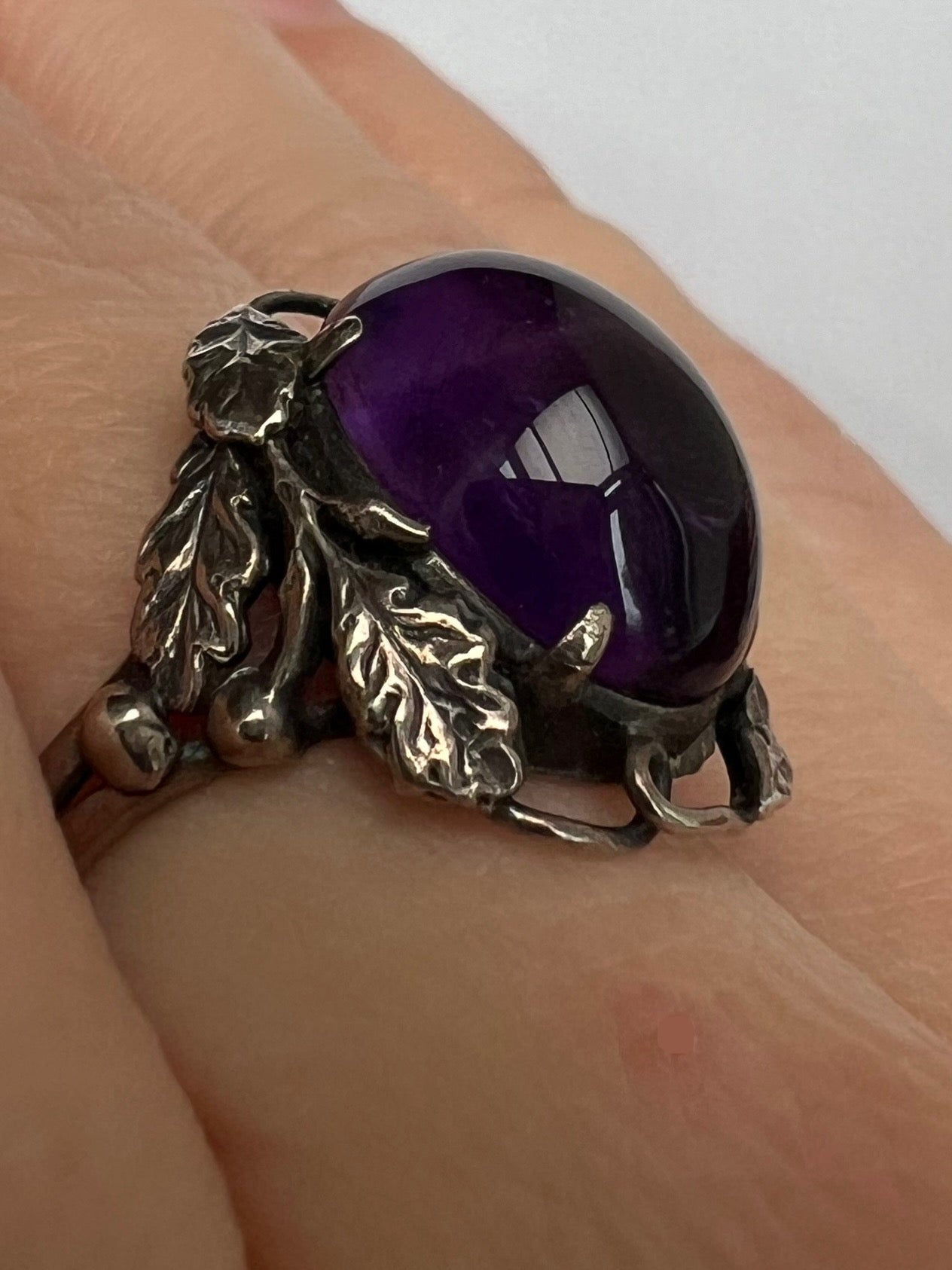 Arts & Crafts Silver Amethyst Ring