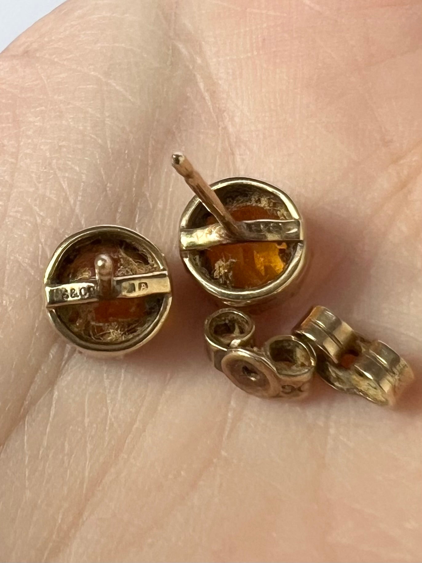 Scottish Cairngorm Gold Citrine Stud Earrings