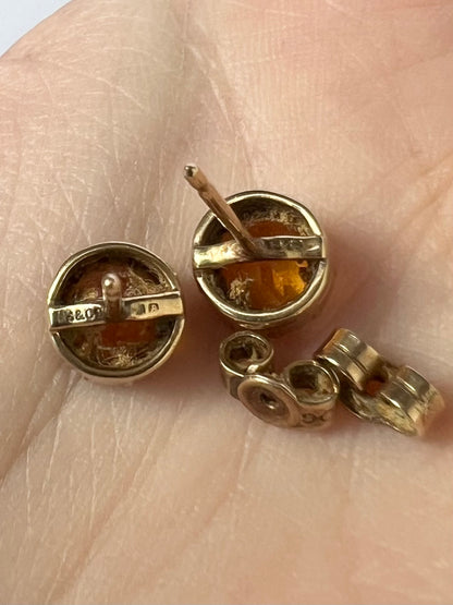 Scottish Cairngorm Gold Citrine Stud Earrings