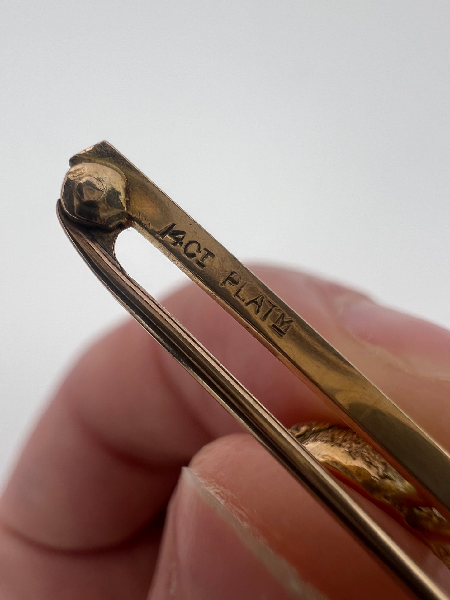 RESERVED Please enquire - Originally Boxed 14ct Gold Easter Chick and Pearl Stick Pin