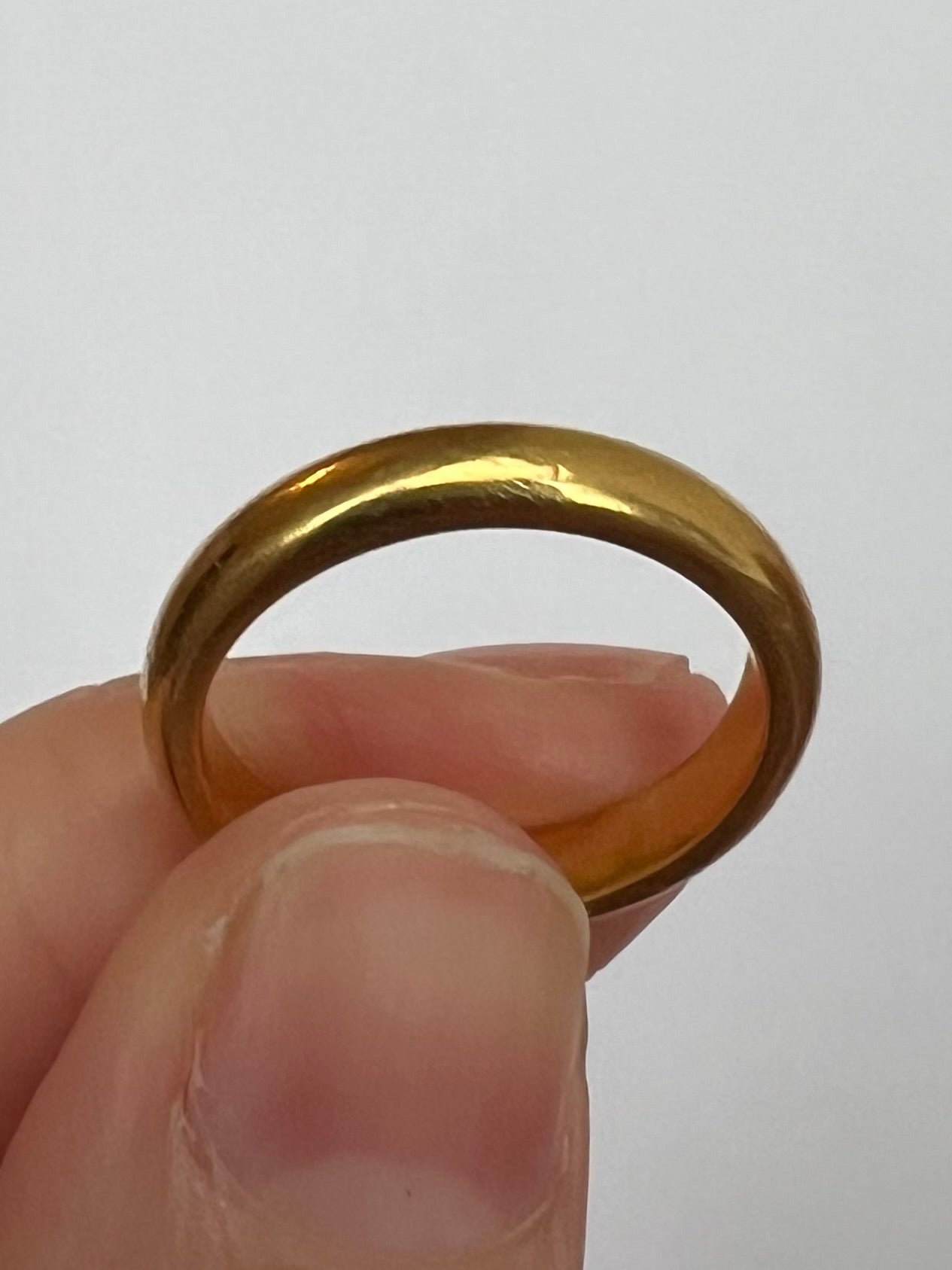 Vintage 22ct Gold Donut Wedding Band Ring 1965 Charles Green & Sons