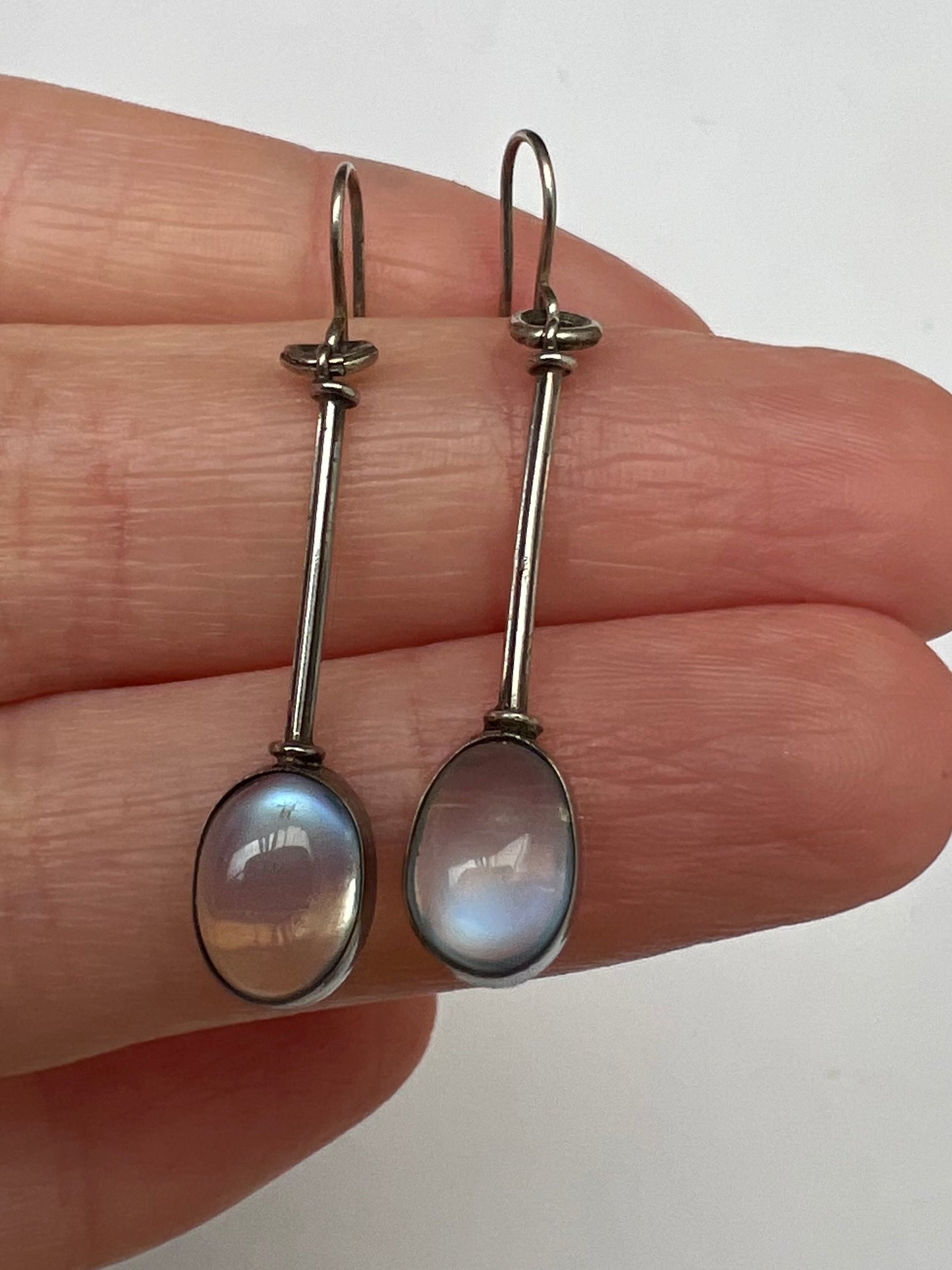 Arts & Crafts Moonstone Drop Earrings