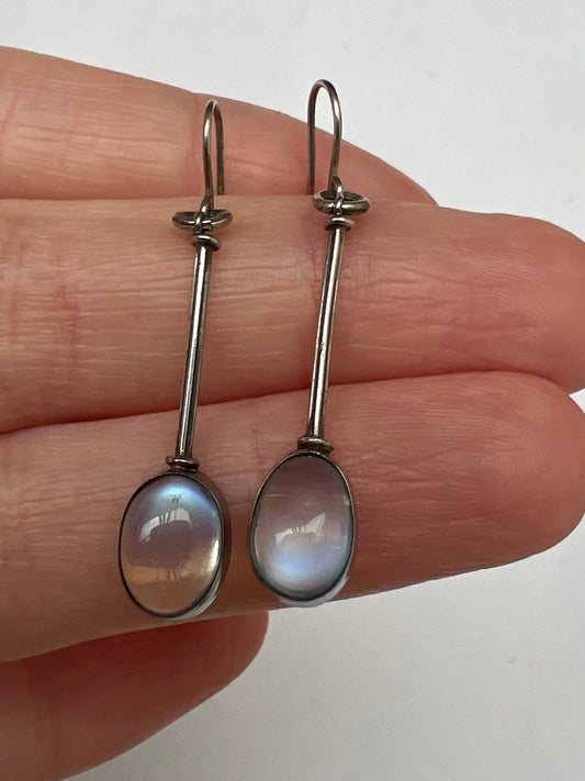 Arts & Crafts Moonstone Drop Earrings