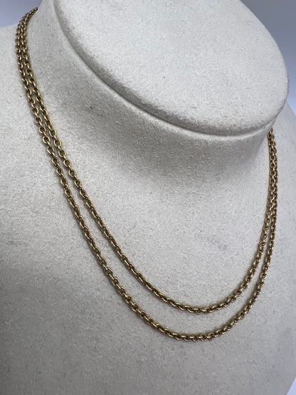 15ct Gold Long 26 Inch Antique Chain