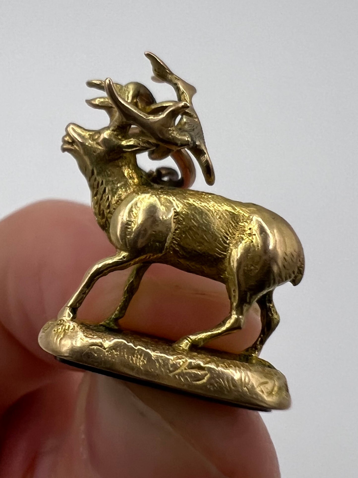 Reindeer Antique Watch Fob Pendant High Carat Gold