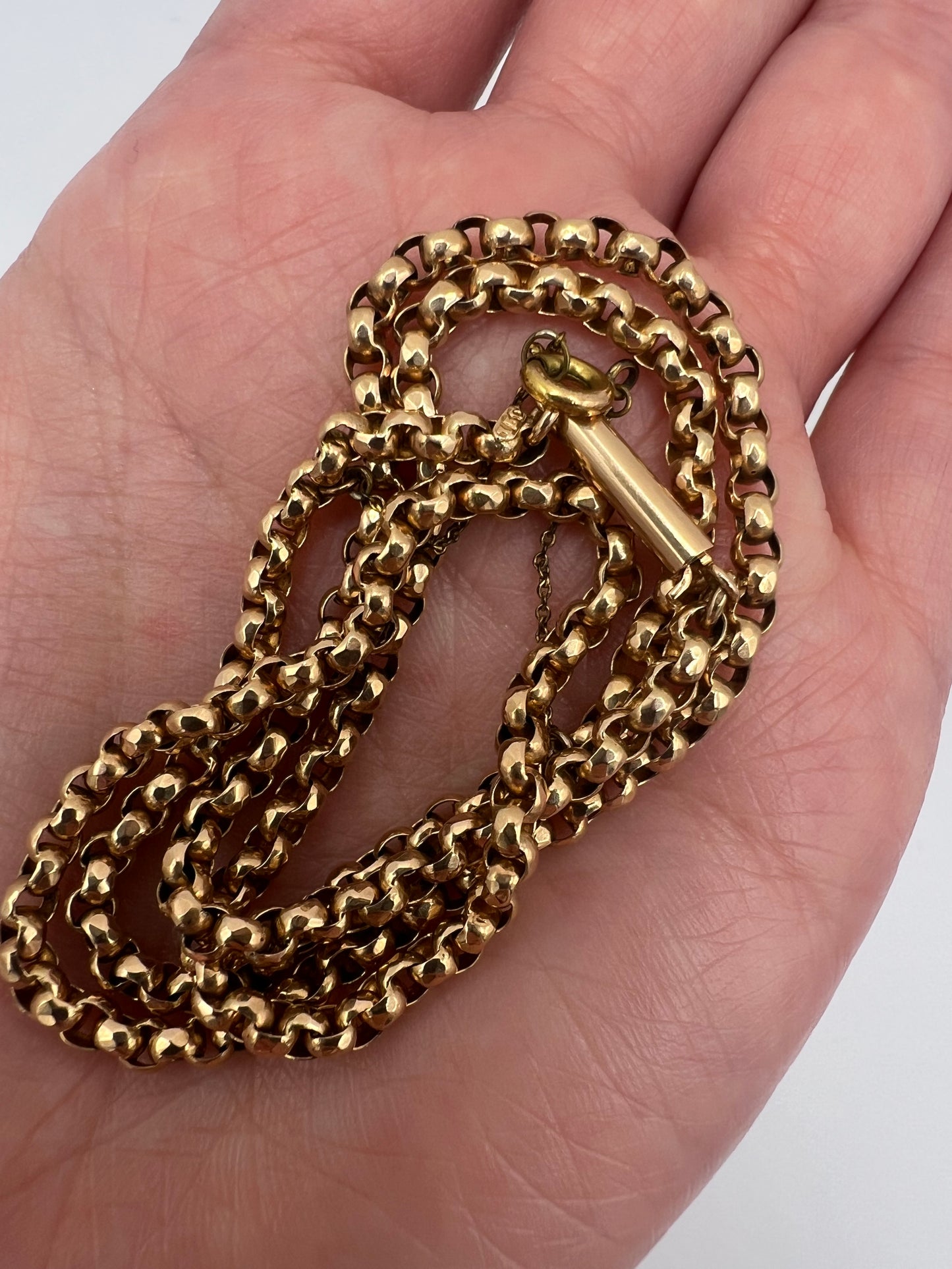 RESERVED - Please enquire for price - 15ct Rose Gold 20" Belcher Link Chain