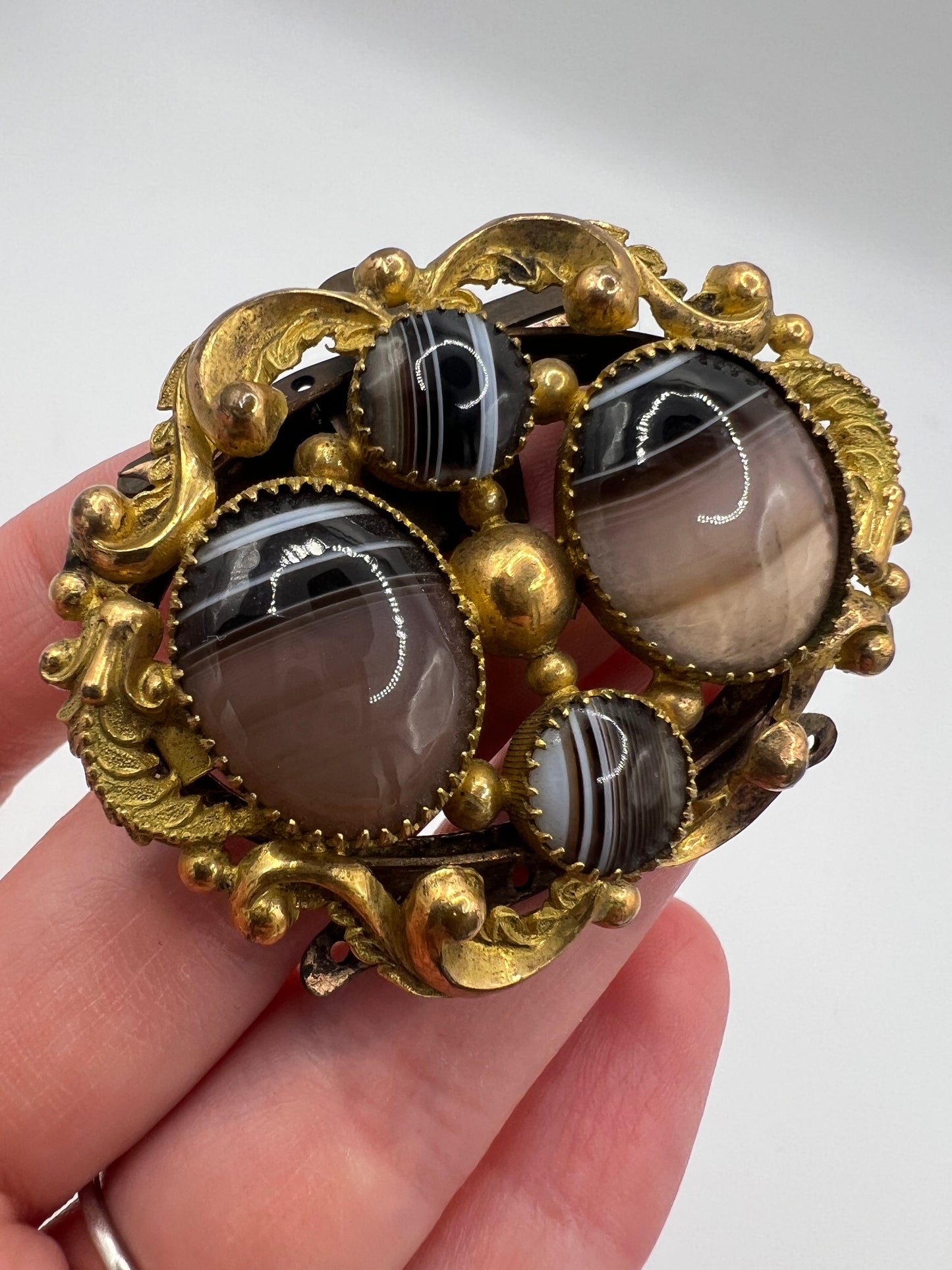 Pair William IV Bracelet Clasps on Later Victorian Embroidered Bracelets