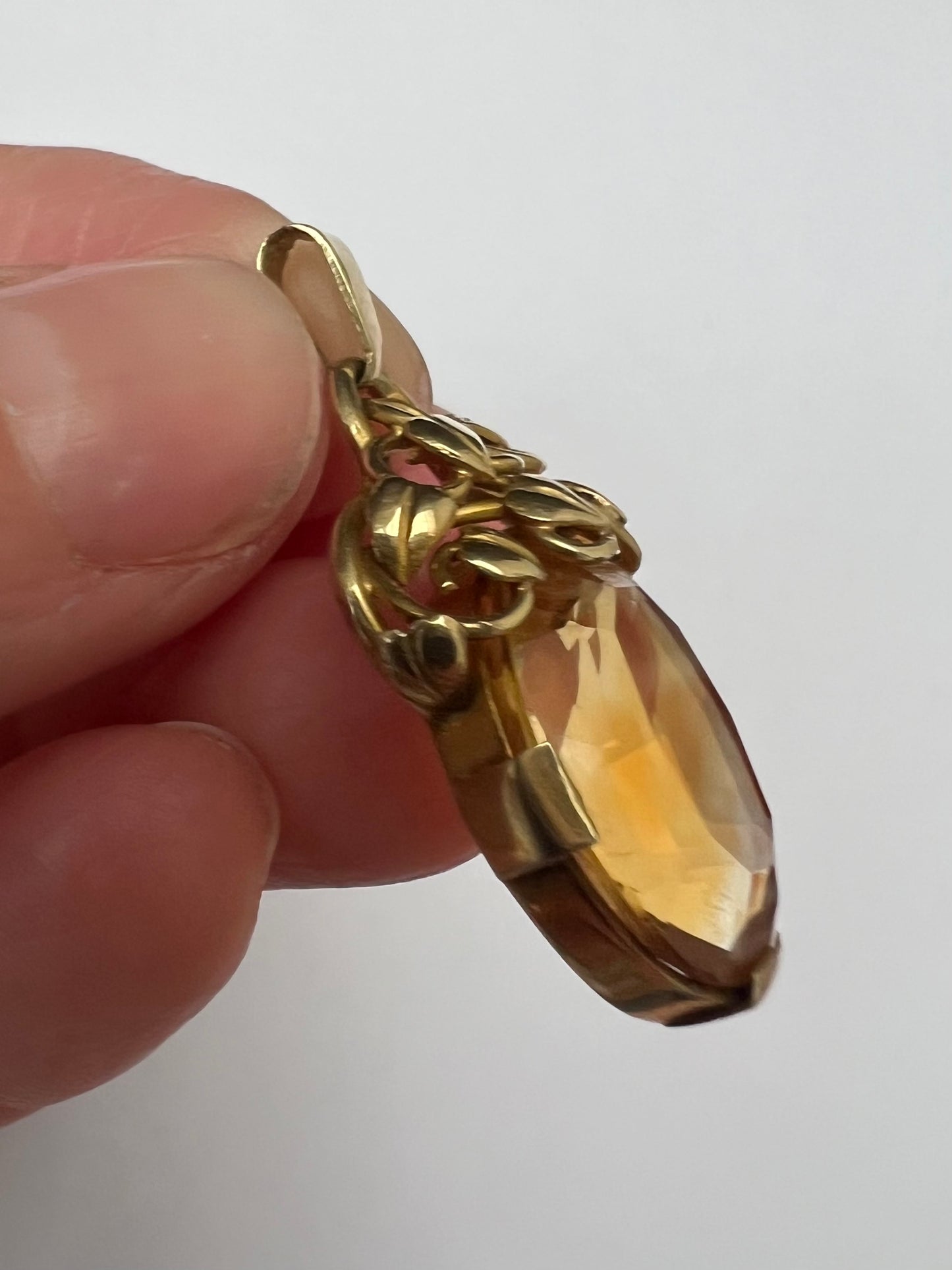 Reserved - please enquire Gold Arts & Crafts Topaz Pendant