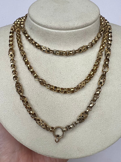 Victorian Fancy Link 9ct Gold Albert Chain Necklace. Reserved, please enquire