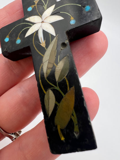 Ashford Marble Pietra Dura Cross Pendant