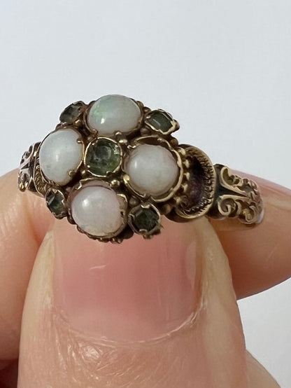 1863 15ct Gold Opal Quatrefoil Ring