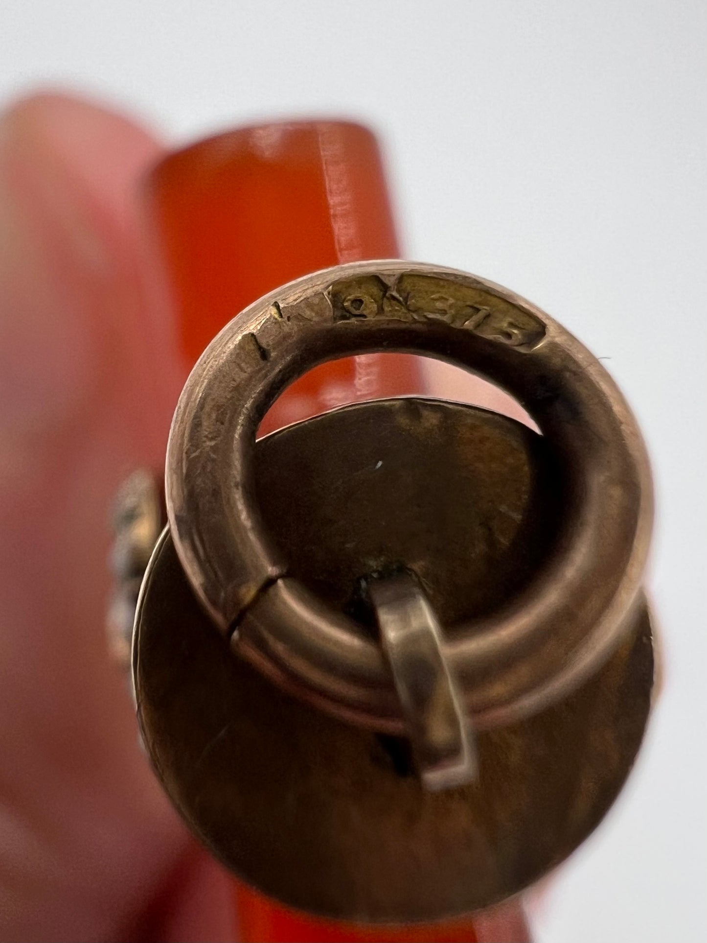 Georgian Reliquary Carnelian Imperial Topaz Gold & Pearl Crucifix