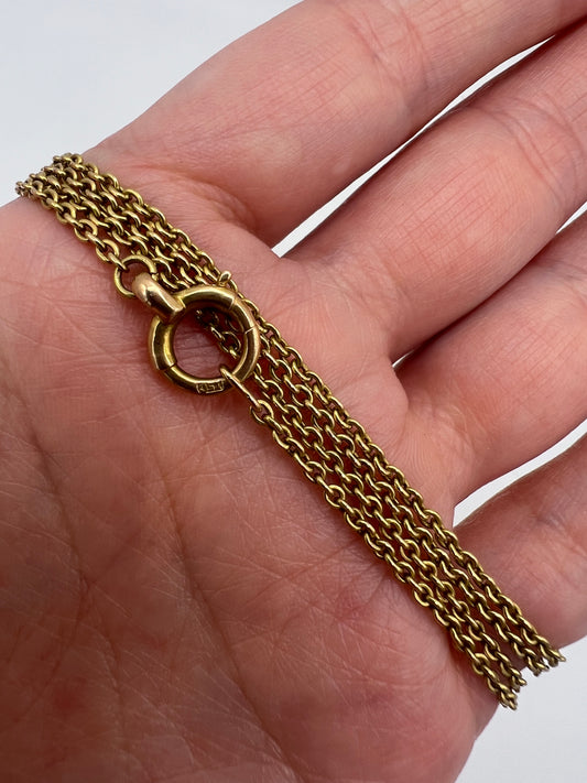 15ct Gold Long 26 Inch Antique Chain