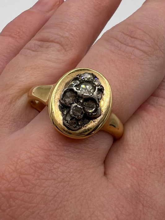 Memento Mori Gents 18ct Gold Gent's Skull Poison Or Locket Ring With Diamond Eyes