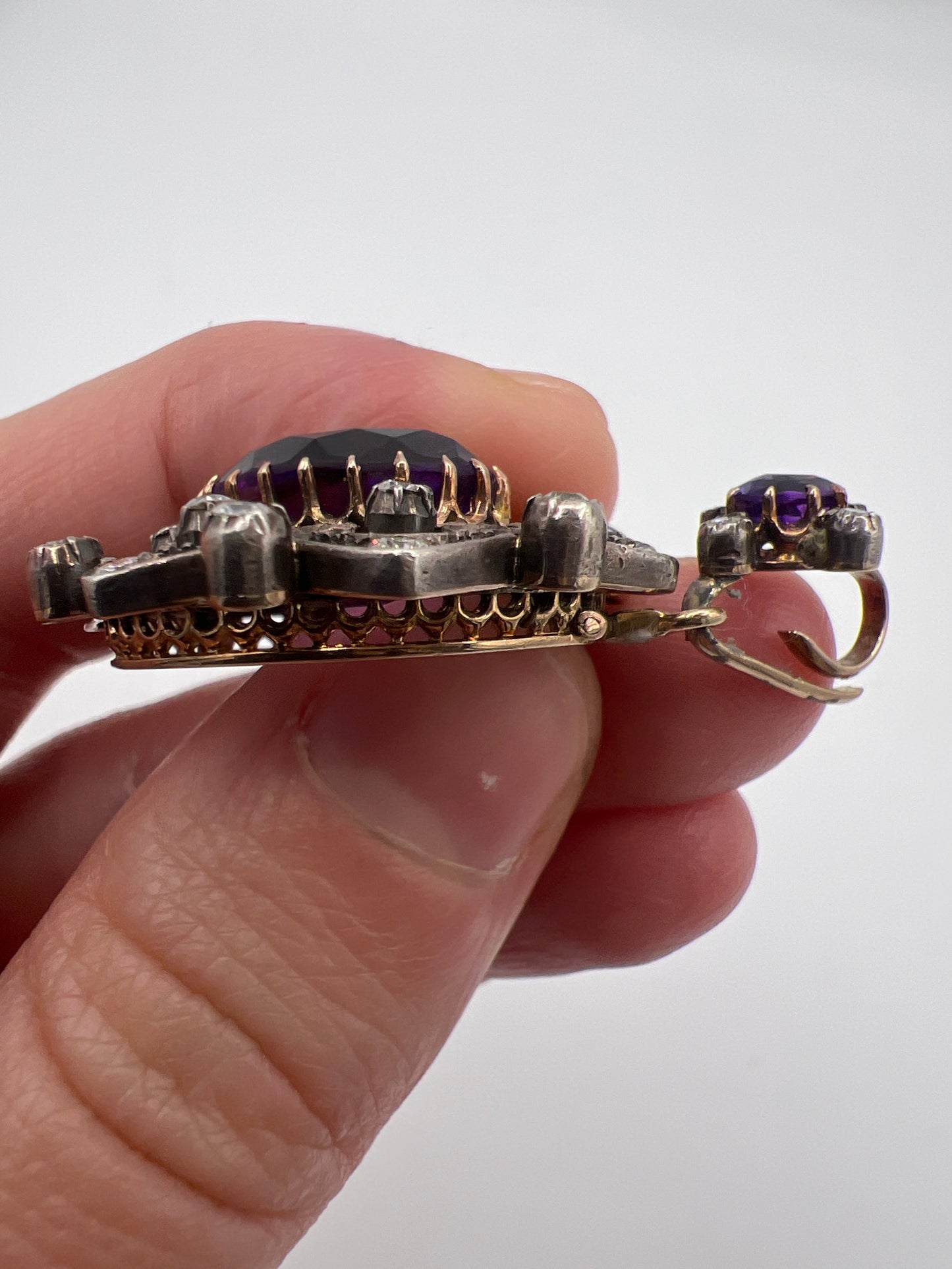 Belle Epoque Amethyst Diamond Pendant