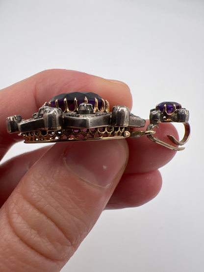 Belle Epoque Amethyst Diamond Pendant