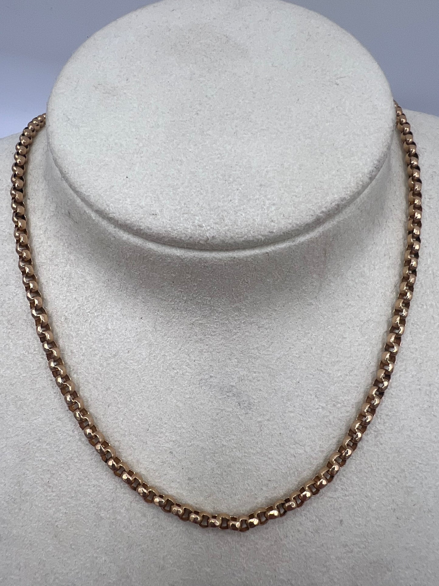 RESERVED - Please enquire for price - 15ct Rose Gold 20" Belcher Link Chain