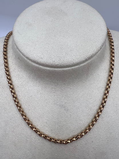 RESERVED - Please enquire for price - 15ct Rose Gold 20" Belcher Link Chain
