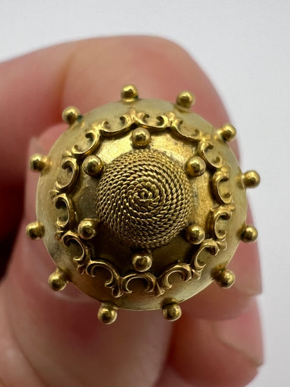 Etruscan Revival Gold Victorian Stud Earrings