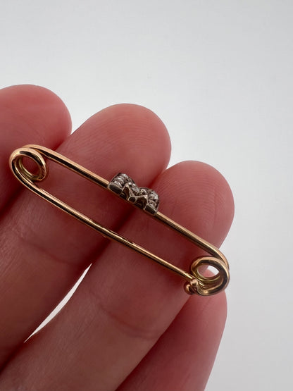 RESERVED Please enquire - Diamond Letter M Initial Pin Brooch