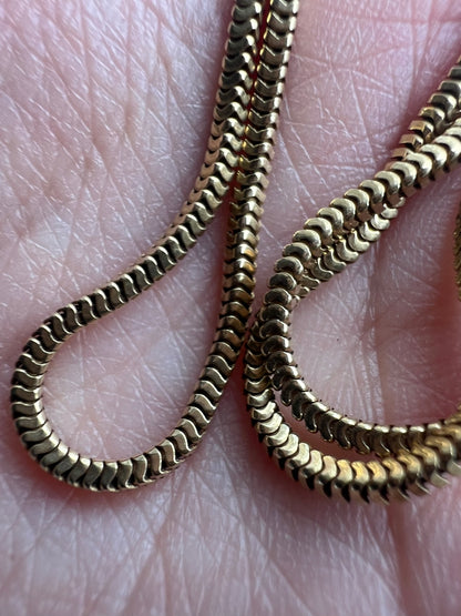 Long 65cm Vintage Heavy 13g 14ct Solid Gold Snake Chain