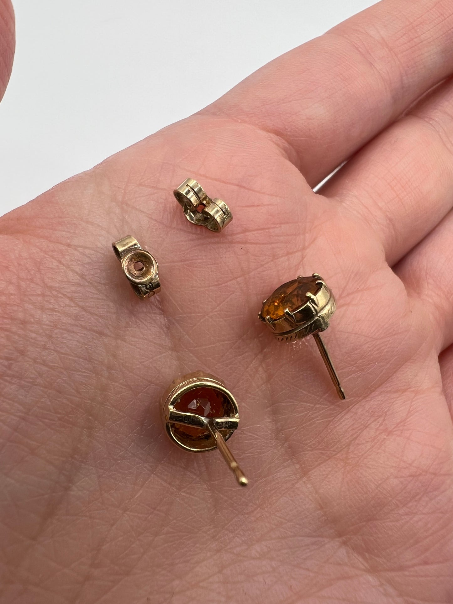 Scottish Cairngorm Gold Citrine Stud Earrings