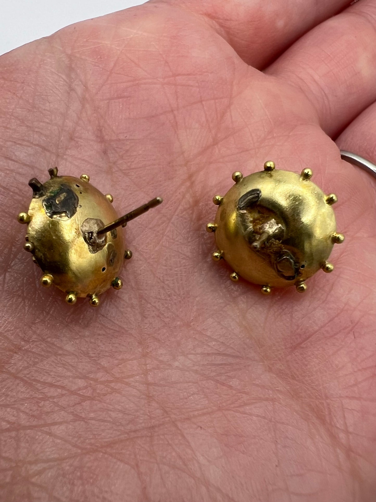 Etruscan Revival Gold Victorian Stud Earrings