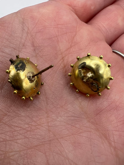 Etruscan Revival Gold Victorian Stud Earrings