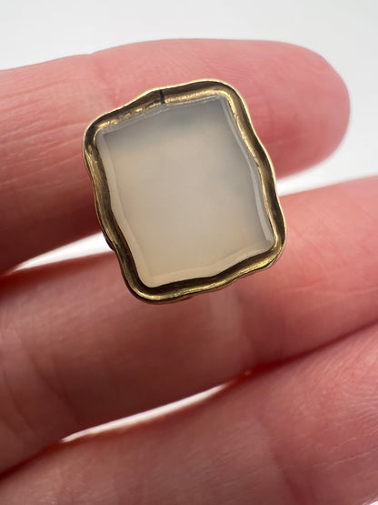 Victorian Chalcedony Gold Cased Milky Fob Seal Pendant