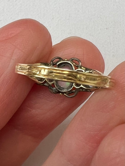 12ct Gold 1791 Opal Diamond Ring...Please read description!