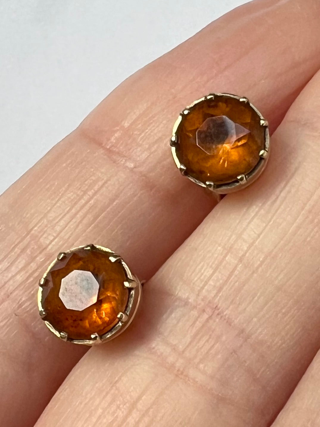 Scottish Cairngorm Gold Citrine Stud Earrings
