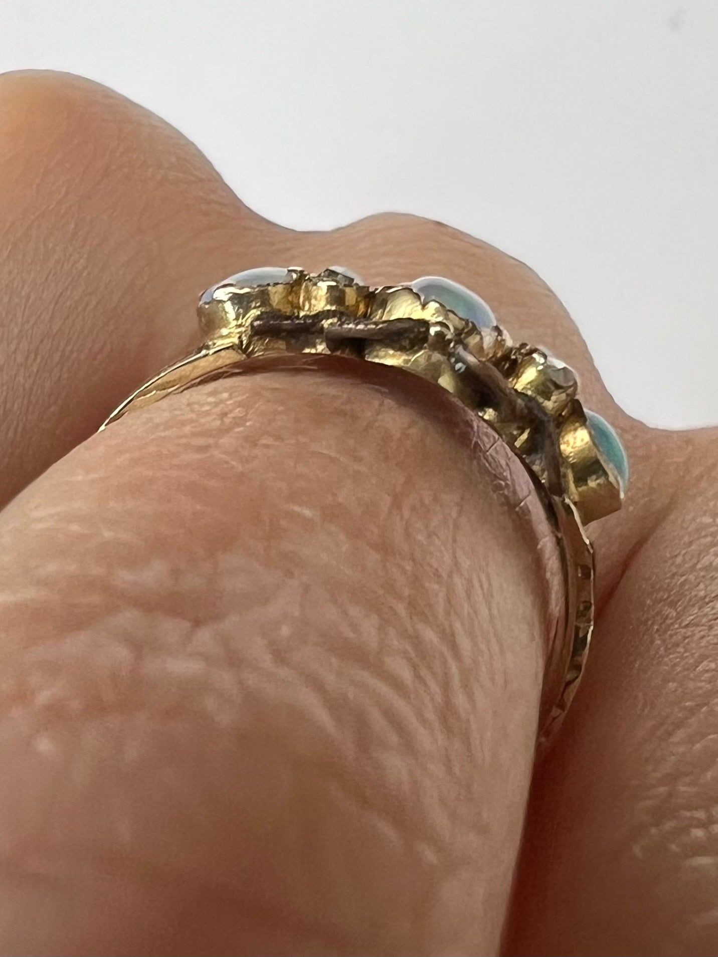 12ct Gold 1791 Opal Diamond Ring...Please read description!