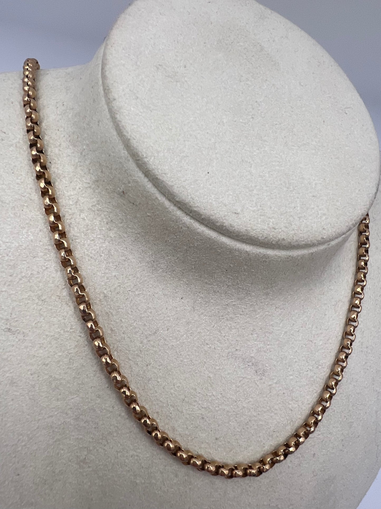 RESERVED - Please enquire for price - 15ct Rose Gold 20" Belcher Link Chain