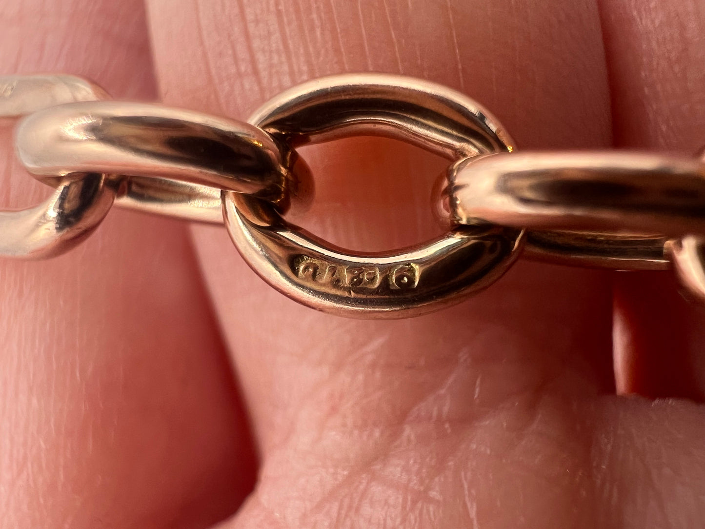 Please Enquire For Price - 9ct Rose Gold 30.78g 38cm Trombone Paperclip Link Chain