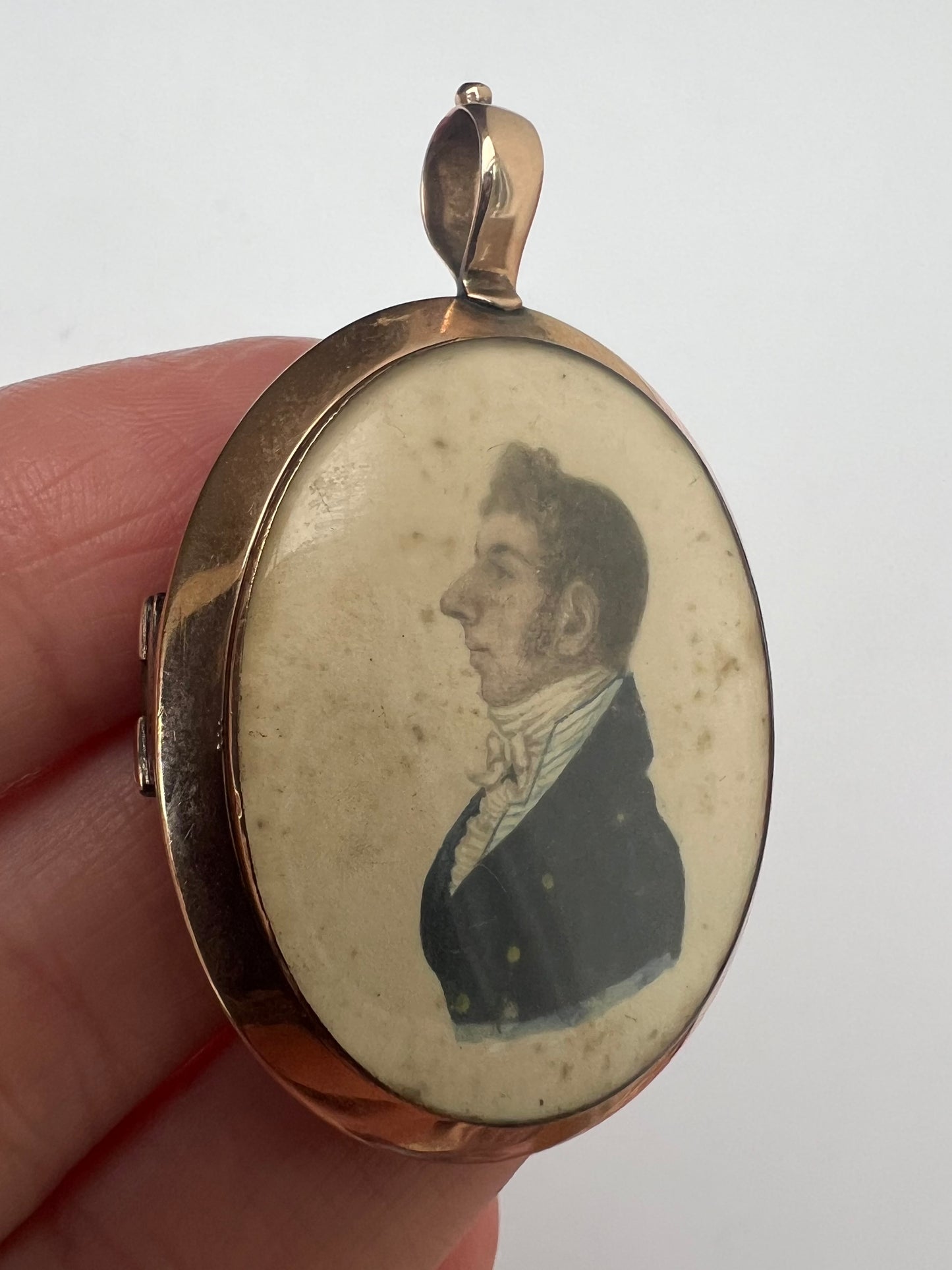 Regency Portrait Georgian Rose Gold Locket Pendant