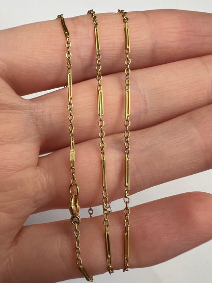 15ct Gold Very Dainty Antique Fancy Link Chain