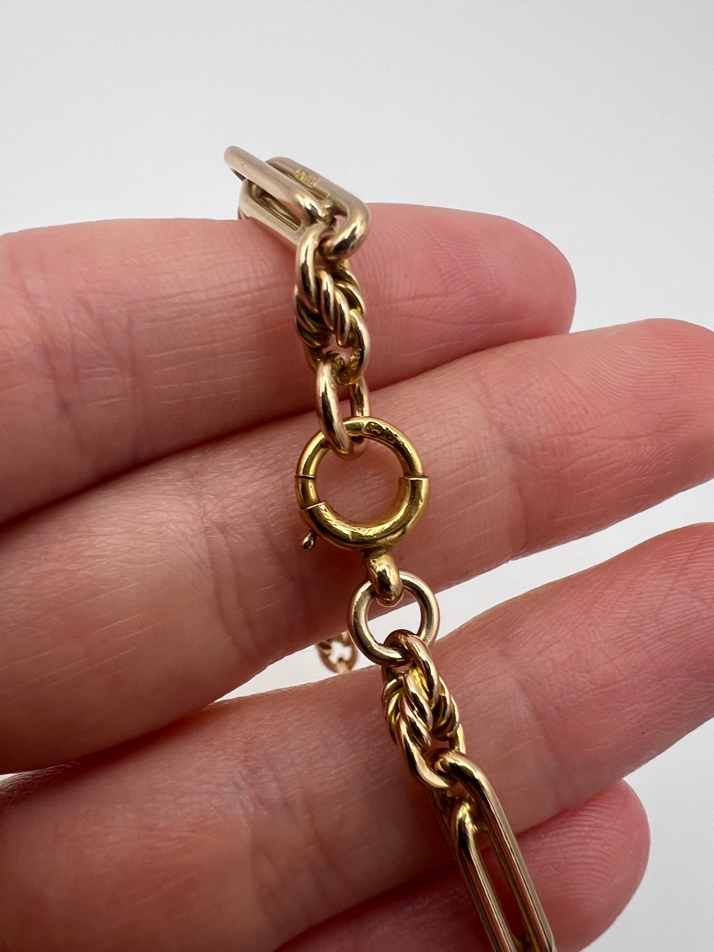 RESERVED - Please Contact for Price - Antique 9ct Gold Albert Fancy Link Bracelet