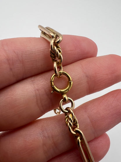 RESERVED - Please Contact for Price - Antique 9ct Gold Albert Fancy Link Bracelet
