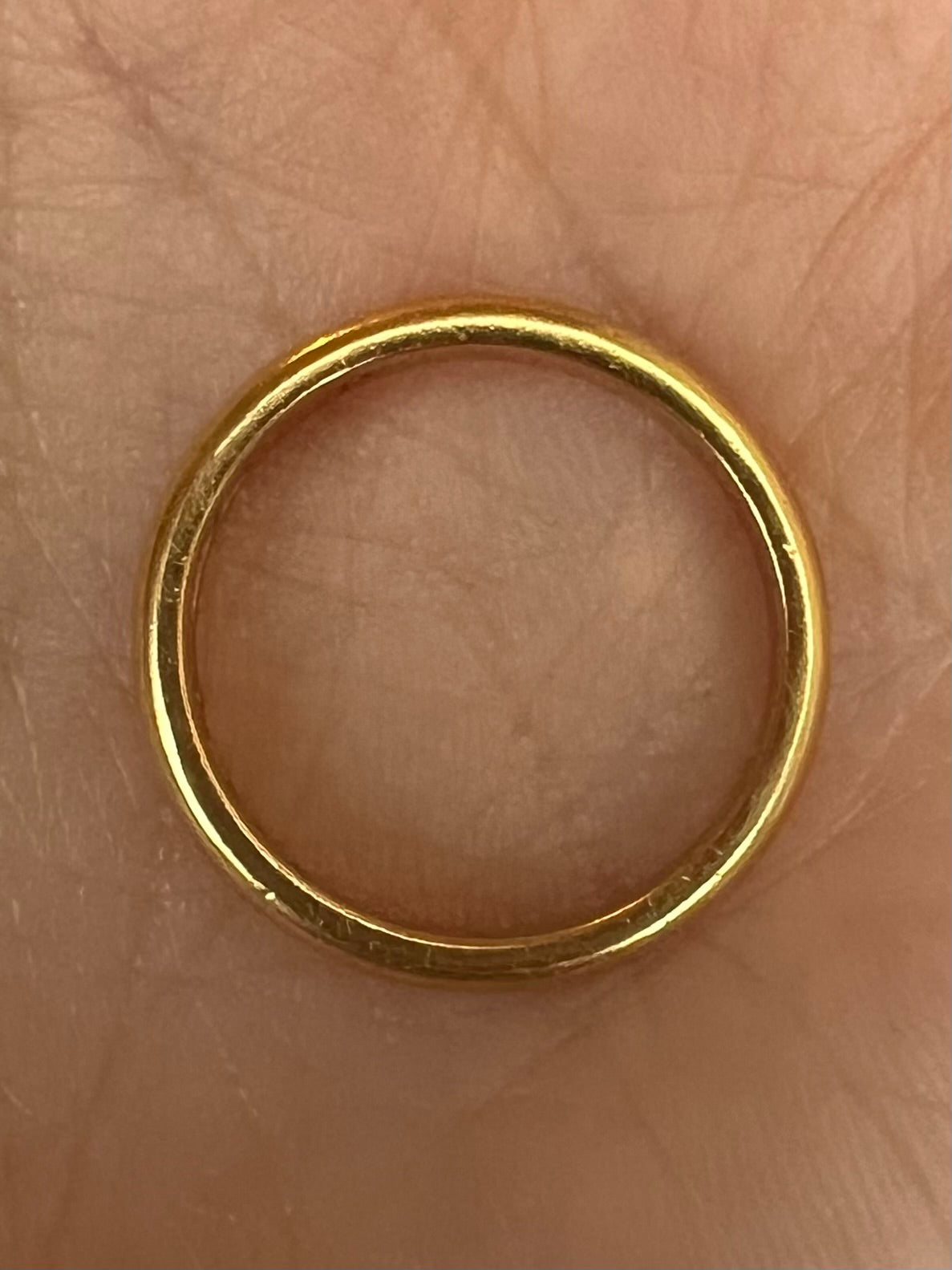 1856 Heavy Antique 22ct Gold Wedding Band Ring Size 7.5 / P