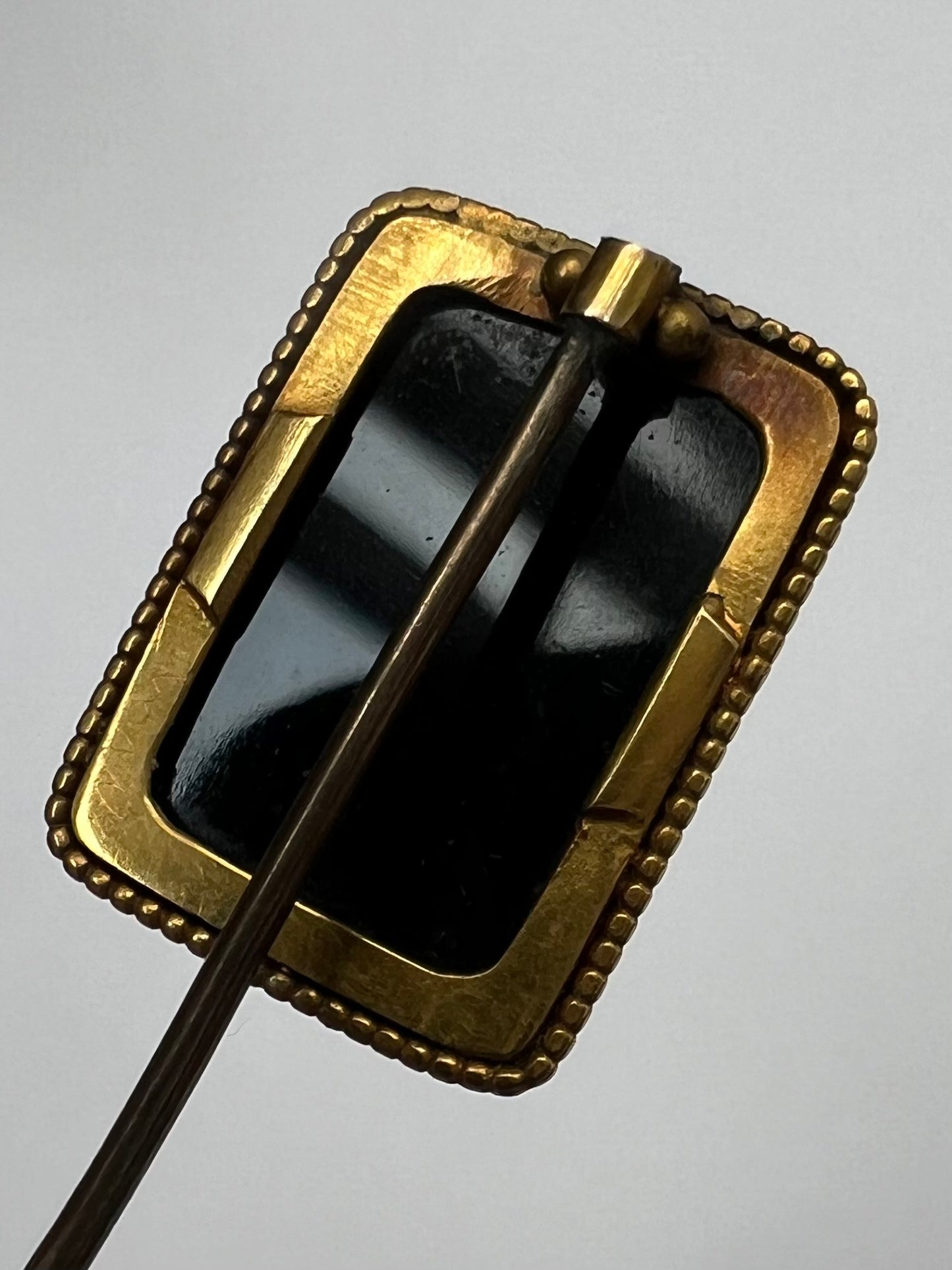 Well Carved Banded Agate / Onyx Hardstone Cameo Stick Pin