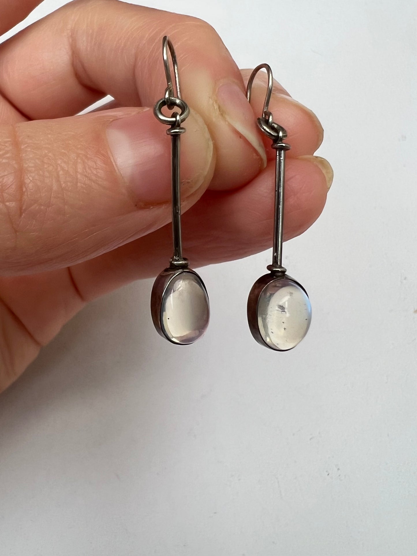 Arts & Crafts Moonstone Drop Earrings