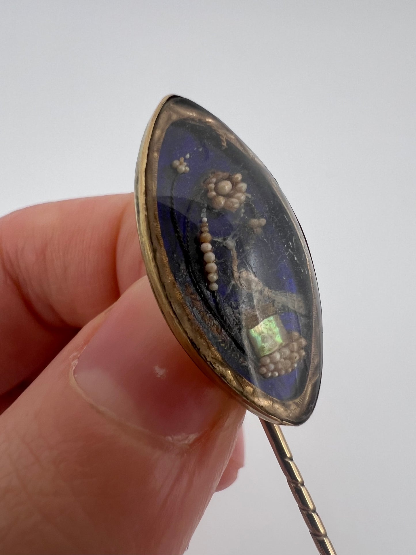 A Miniature Work Of Art! Regency Bird Gold Stick Pin